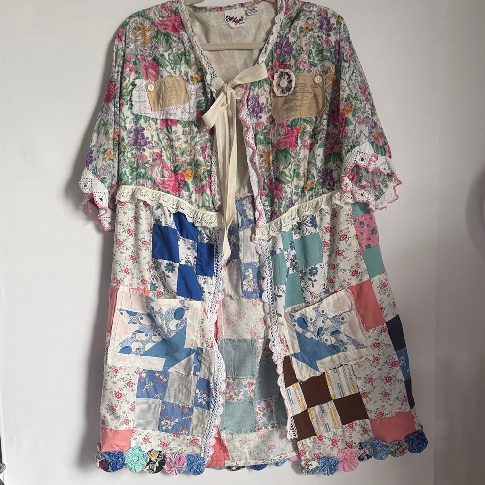 Patchwork Handmade Cotton Long Cardigan